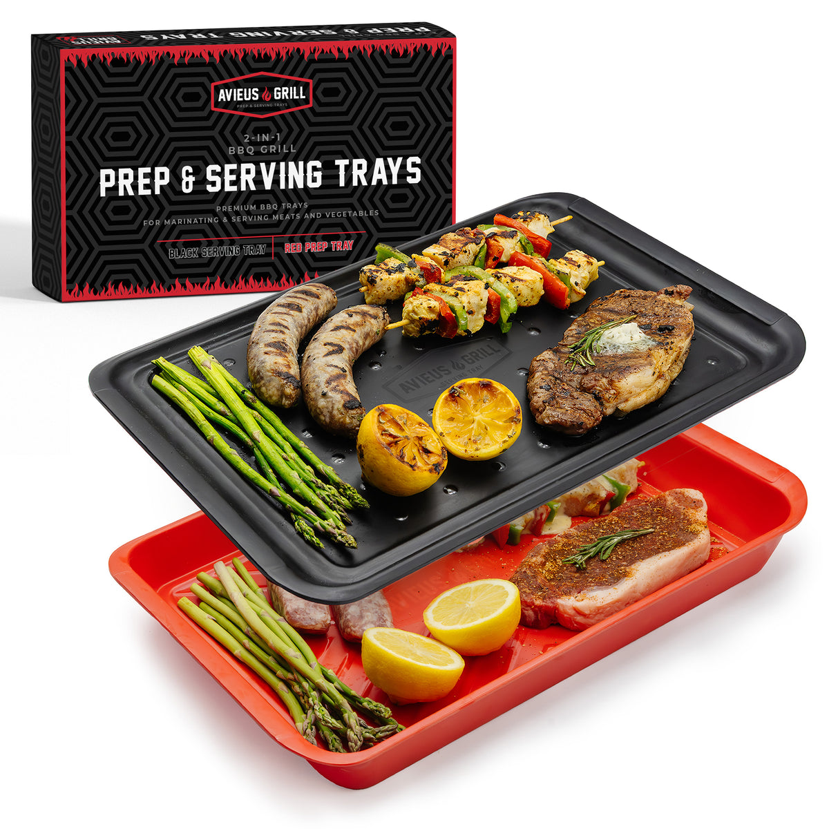 Avieus Grill Deep Prep & Serving Trays