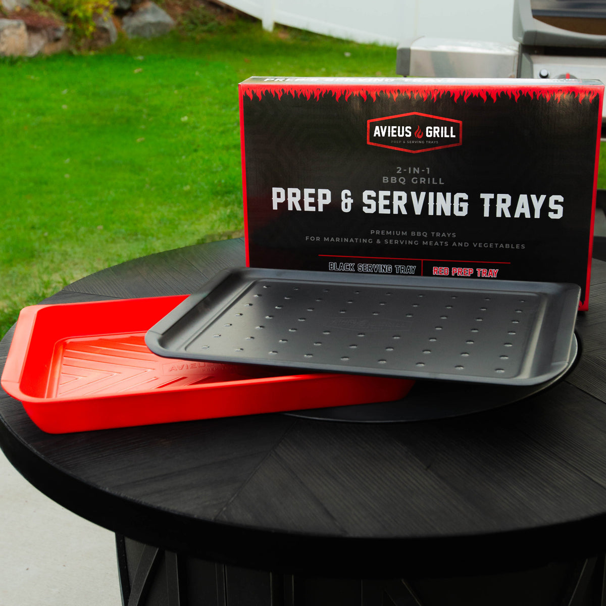 Avieus Grill Deep Prep & Serving Trays