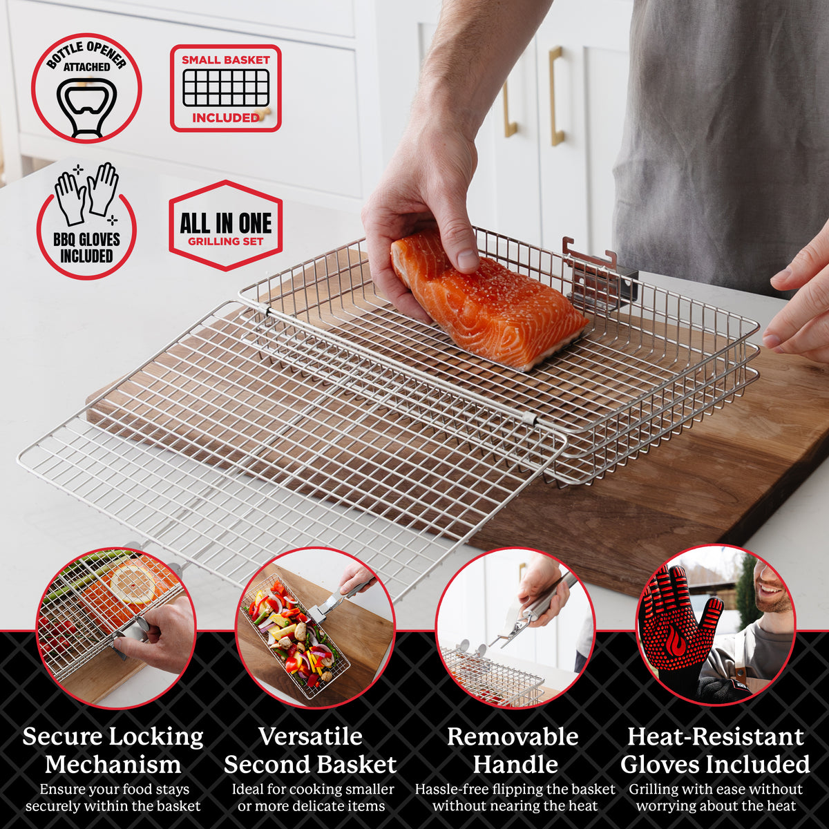 Avieus Grill Baskets Set