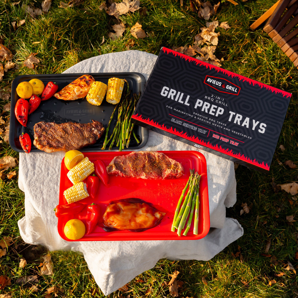 Avieus Grill Flat Prep & Serving Trays