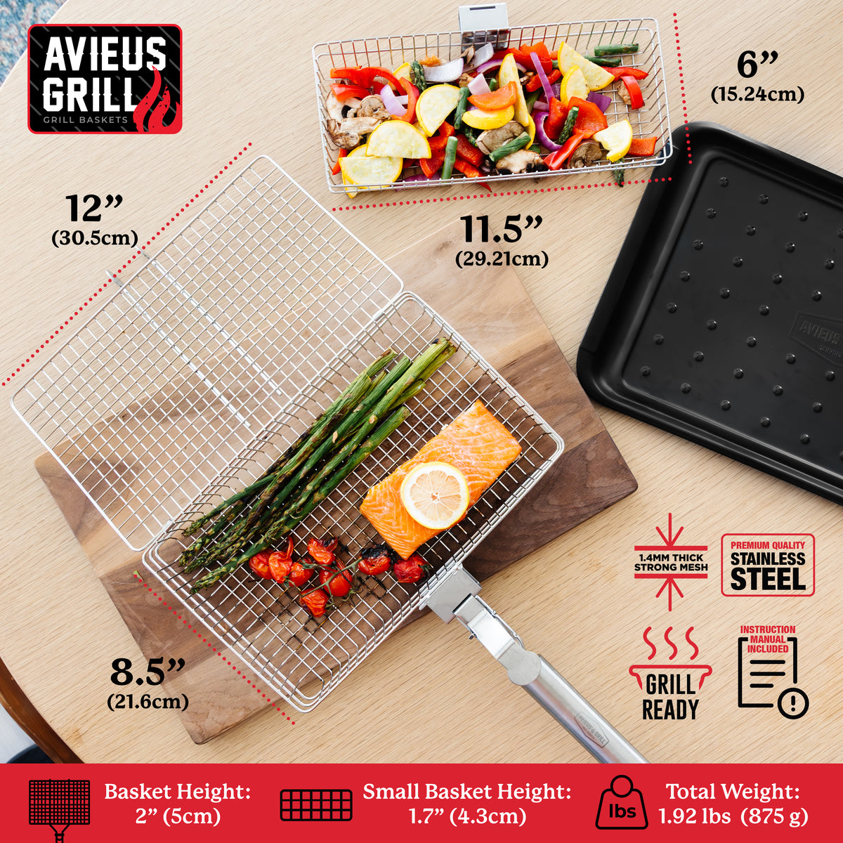Avieus Grill Baskets Set