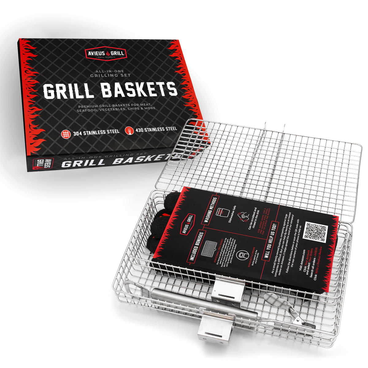 Avieus Grill Baskets Set