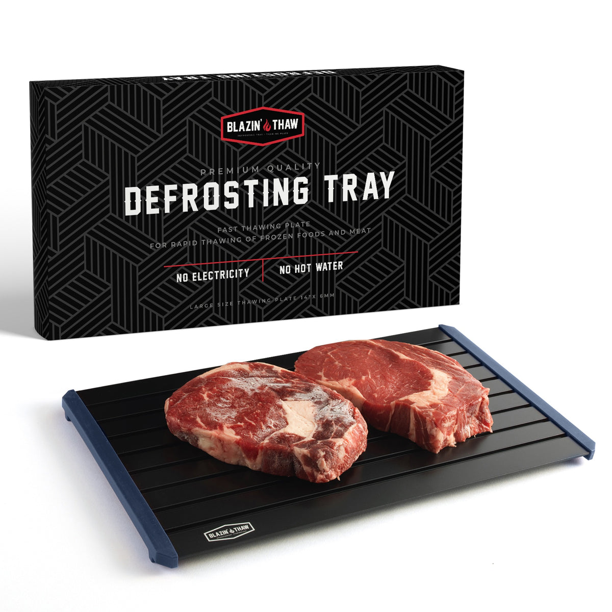 Blazin’ Thaw Defrosting Tray 14” Large Size (Blue)