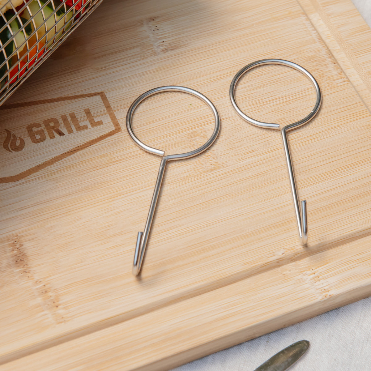 Avieus Grill Rolling Baskets With Handles Set