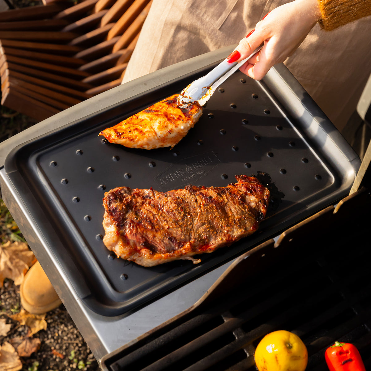 Avieus Grill Flat Prep & Serving Trays