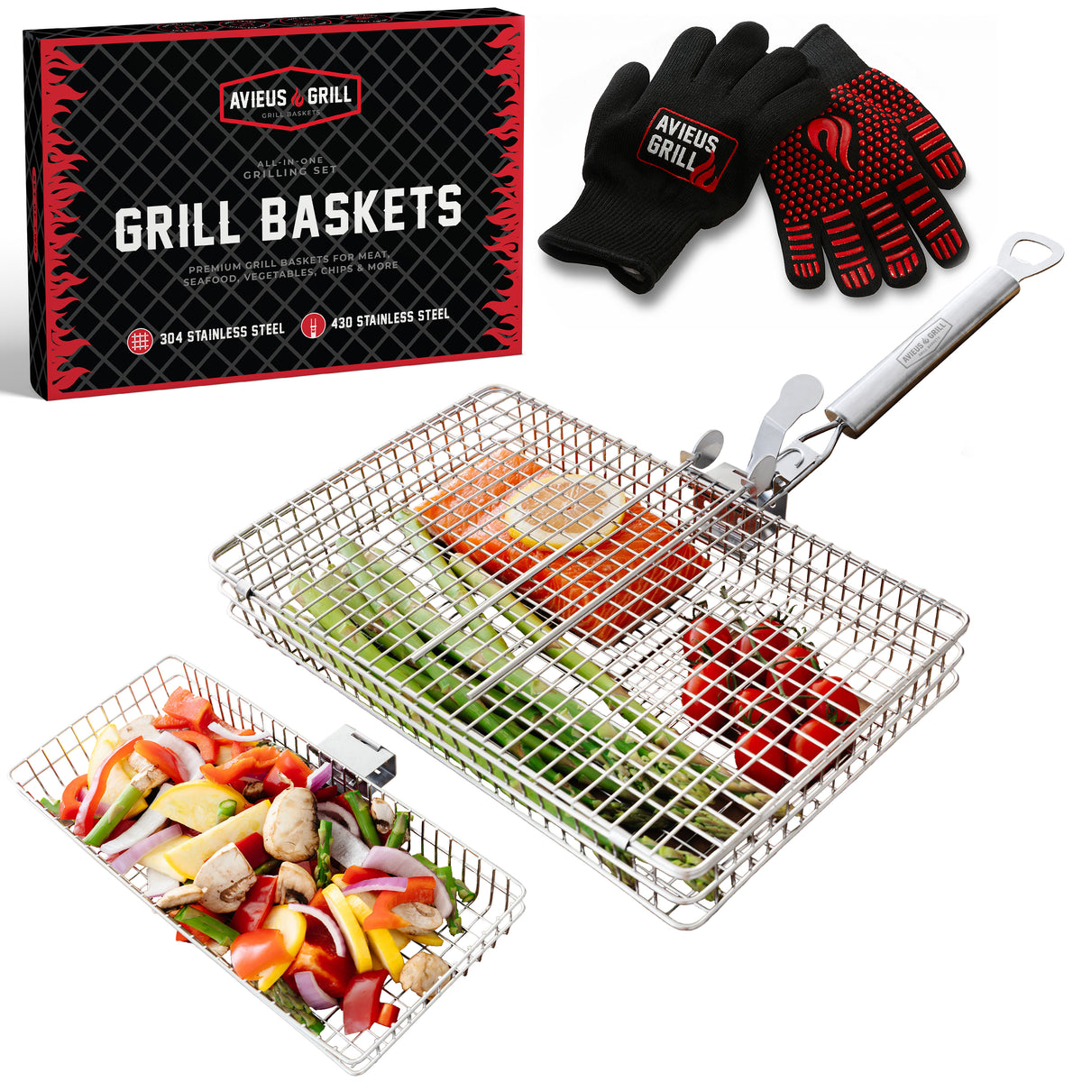 Avieus Grill Baskets Set