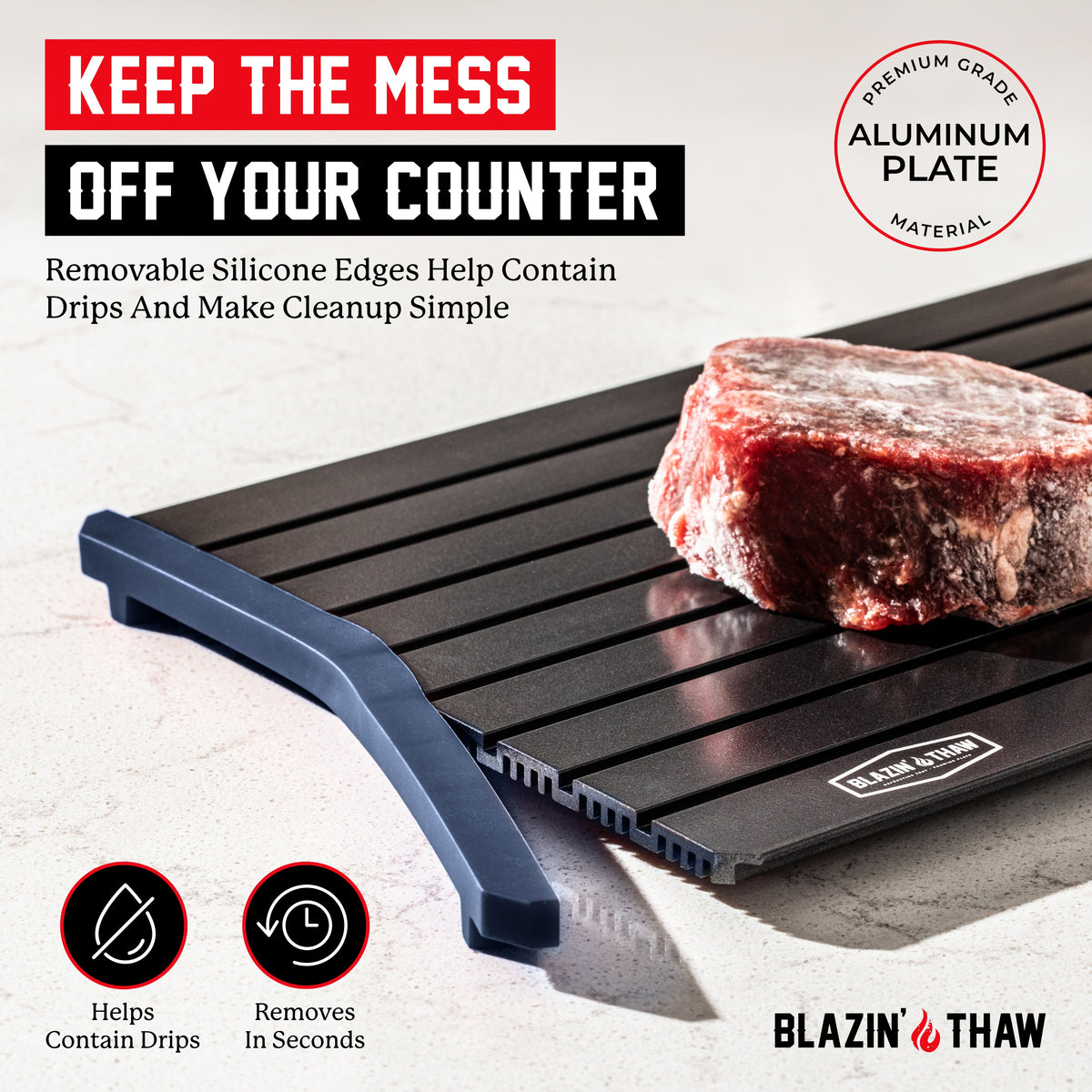 Blazin’ Thaw Defrosting Tray 14” Large Size (Blue)